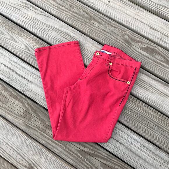 90s Retro DG2 by Diane Gilman red high rise jeans - Picture 3 of 12